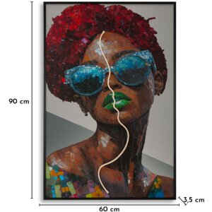 Pictură de perete Mauro Ferretti „Afro” cu LED – 3D, 60x90 cm