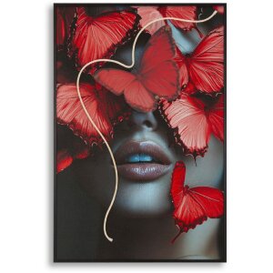 Mauro Ferretti – Imagine LED pe pânză „Butterflies” 60x90 cm cu aplicații 3D din acril