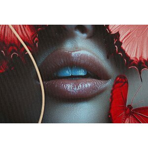 Mauro Ferretti – Imagine LED pe pânză „Butterflies” 60x90 cm cu aplicații 3D din acril