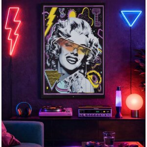 Painting LED pe pânză „Marilin” 60x90 cm – Aplicații 3D acrilice