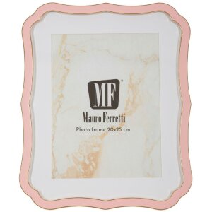 Ramă foto Margot 20x25 cm roz, design ondulat, zinc și sticlă