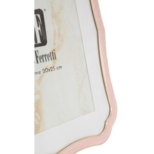 Ramă foto Margot 20x25 cm roz, design ondulat, zinc și sticlă