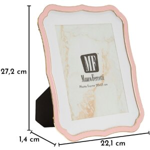 Ramă foto Margot 20x25 cm roz, design ondulat, zinc și sticlă