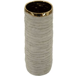 Vază „Lima Open” Mauro Ferretti, ceramică, gri/orășel, Ø15,5x40 cm