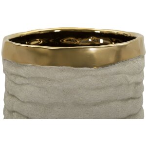 Vază „Lima Open” Mauro Ferretti, ceramică, gri/orășel, Ø15,5x40 cm