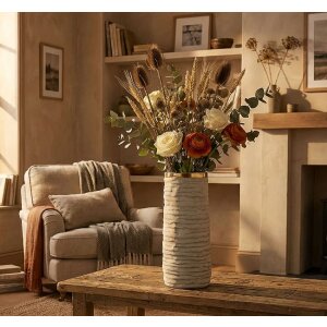 Vază „Lima Open” Mauro Ferretti, ceramică, gri/orășel, Ø15,5x40 cm