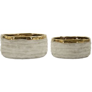 Set de cachepots Mauro Ferretti „Lima” 2 piese Ø22,5x10,5 cm / Ø18x8,5 cm