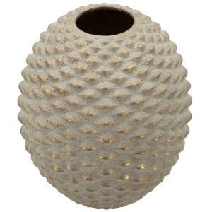 Vază „Pepipas Ball” Mauro Ferretti, ceramică gri cu detalii aurii