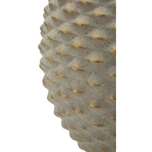 Vază „Pepipas Ball” Mauro Ferretti, ceramică gri cu detalii aurii