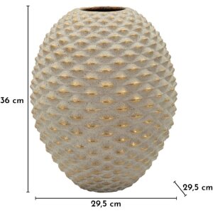 Vază „Pepipas Ball” Mauro Ferretti, ceramică gri cu detalii aurii