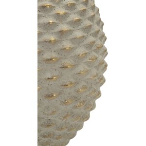 Vază „Pepipas Ball” Mauro Ferretti, ceramică gri-gold, design sferic reliefat