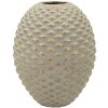 Vază „Pepipas Ball” Mauro Ferretti, ceramică gri-gold, design sferic reliefat