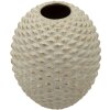 Vază „Pepipas Ball” Mauro Ferretti, ceramică gri-gold, design sferic reliefat