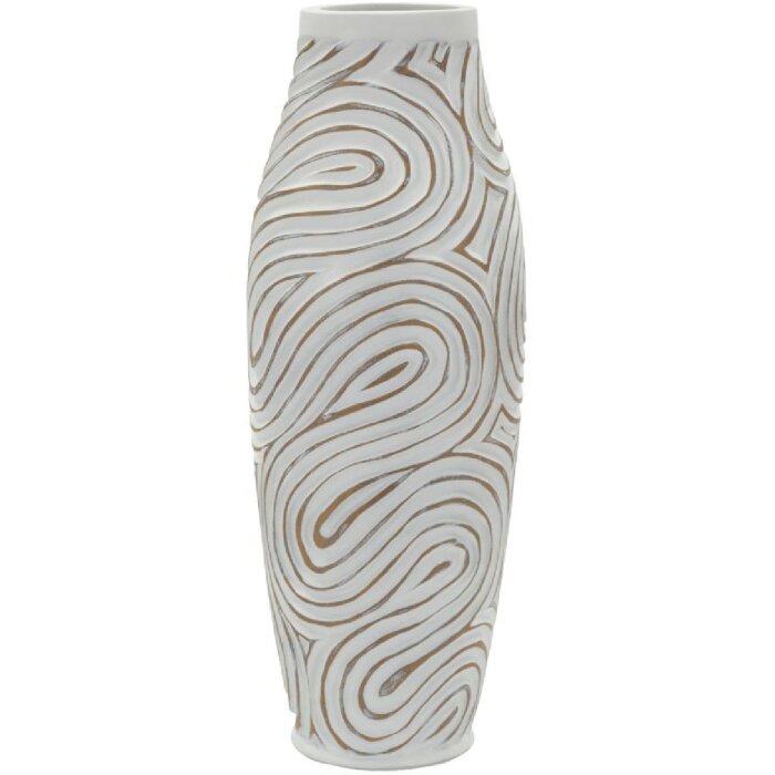 Vază "Oblix" Mauro Ferretti, alb lucios, Ø18,5x50 cm
