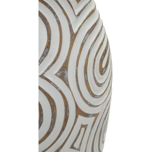 Vază "Oblix" Mauro Ferretti, albă cu efect de lac, Ø19,5x35 cm