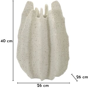Vază "Ester" Mauro Ferretti, Ø26x40 cm, din polyresin, cu suprafață texturată naturală