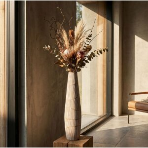 Vază Mauro Ferretti „Hanoi” albă mată, Ø17x68,5 cm