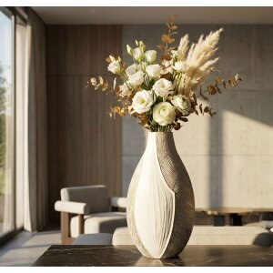 Vază „Ho Chi Minh” Mauro Ferretti, alb călit, 29,5x13,5x50 cm