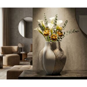 Vază „Ho Chi Minh” Mauro Ferretti, alb mat, 27x11,5x31 cm