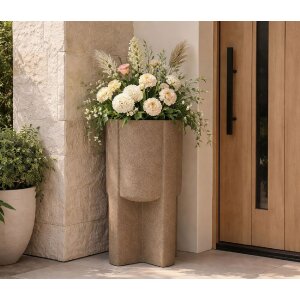 Stâlp pentru vase de flori „Moai” Ø39x80,5 cm, maro, Mauro Ferretti