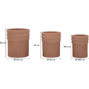 Mauro Ferretti Cachepot Set COLOMBIA 3er Pflanzgefäße Rot