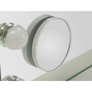 Spațiu de masă cu oglindă Hollywood LED 55x14x43 cm, alb