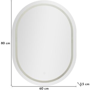 Spațiu de perete LED oval Mauro Ferretti 60x3.5x80 cm