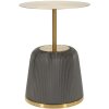 Mauro Ferretti Beistelltisch Egle Grau Gold Ø40x55 cm Metall PU