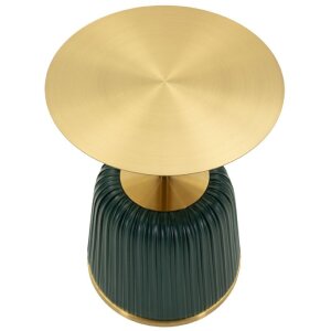 Mauro Ferretti Beistelltisch Egle Grün Gold Ø40x55 cm Metall PU