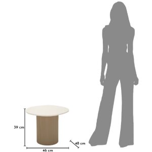 Mauro Ferretti Beistelltisch Frankfurt Marble 46x48x39 cm Grau Weiß