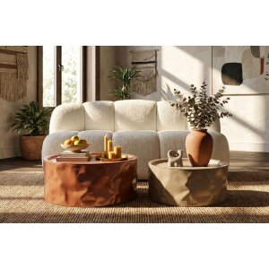 Mauro Ferretti Couchtisch Set Norimberga 2 teilig Metall Rot Weiß