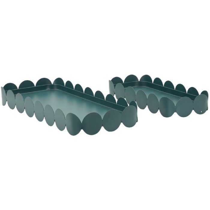 Set de două farfurii decorative Mauro Ferretti Saturno Ottanio, dreptunghiulare, din metal