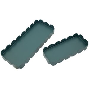 Set de două farfurii decorative Mauro Ferretti Saturno Ottanio, dreptunghiulare, din metal