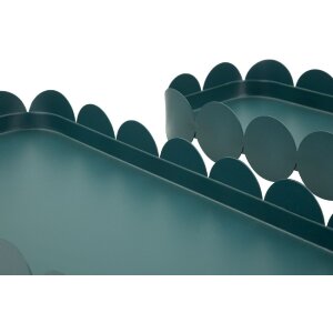 Set de două farfurii decorative Mauro Ferretti Saturno Ottanio, dreptunghiulare, din metal