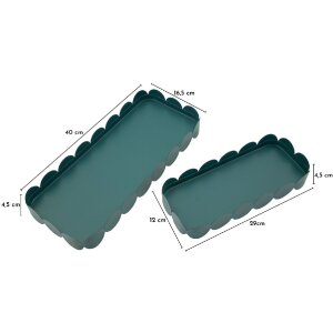 Set de două farfurii decorative Mauro Ferretti Saturno Ottanio, dreptunghiulare, din metal