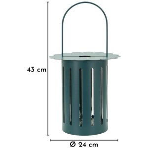 Lanterna Mauro Ferretti Saturno Ottanio, metal și sticlă, Ø24x43 cm