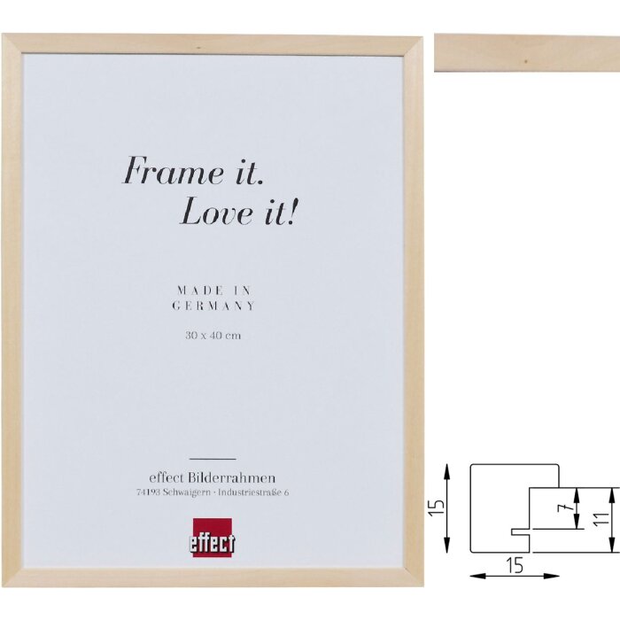 Rama foto Profil 2490 Natur – lemn de linden, 1,5 cm