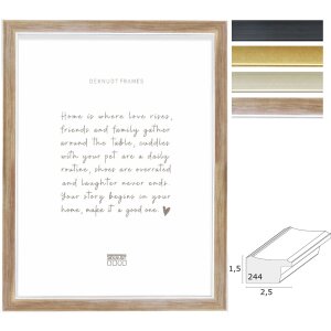 Rama foto Deknudt S244 din polistiren cu finisaj lemn și sticlă transparentă