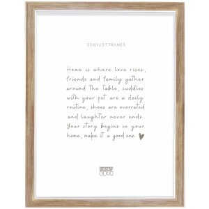 Rama foto Deknudt S244 din polistiren cu finisaj lemn și sticlă transparentă