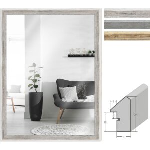 Oglindă de perete MendeFrames H790 Strandhaus – lemn masiv, stil landhouse și vintage