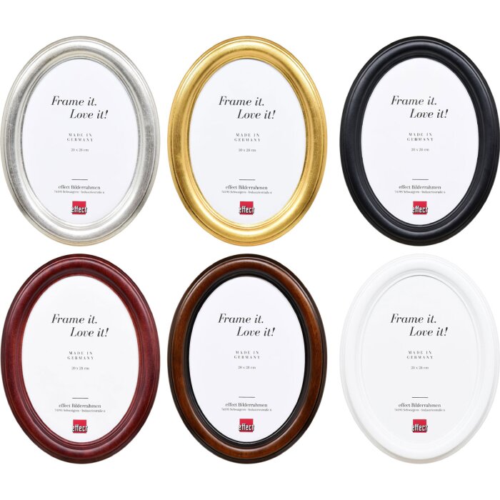 Rama foto ovală Profil HB din lemn masiv, cu sticlă, pentru perete