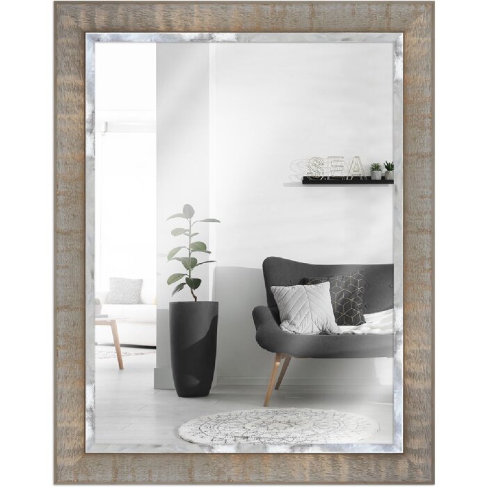 Oglindă de perete MendeFrames H670, stil industrial, 60x60 cm, ramă din lemn rușinos
