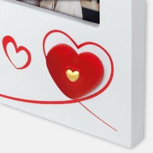 Ramă foto Roberta 10×15 cm din lemn alb cu motive...