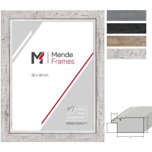 Rama foto MendeFrames H660 Shabby-Chic din lemn masiv, 4 culori, dimensiuni variabile