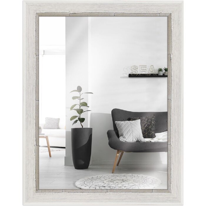 Oglindă de perete MendeFrames H640 Shabby-Chic albă 30x90 cm