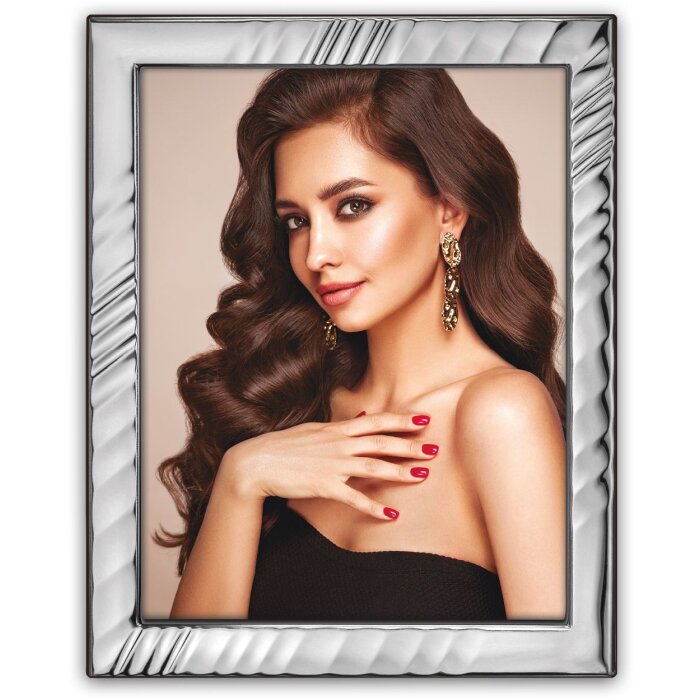 Rama foto ZEP Peschici – metalică, argint, finisaj lucios, 10x15 & 13x18 cm