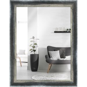Oglindă de perete H640 Shabby-Chic din lemn masiv, 7 culori & dimensiuni