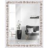 Oglindă de perete MendeFrames H630, stil Shabby-Chic, 50x65 cm, cu fundal alb de calcar