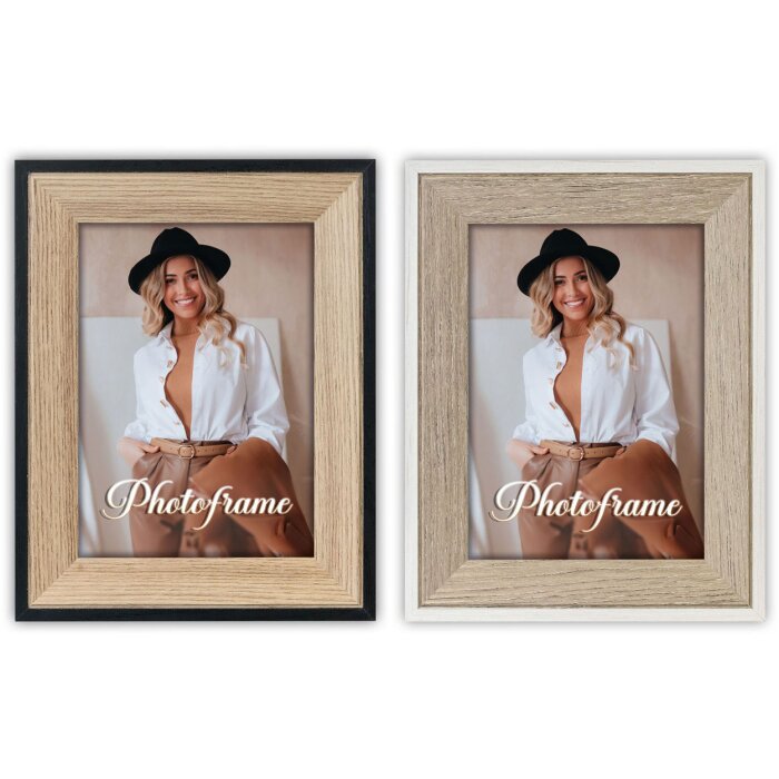 Rama foto din lemn ZEP Bruges – 3 dimensiuni, 2 culori, sticlă premium