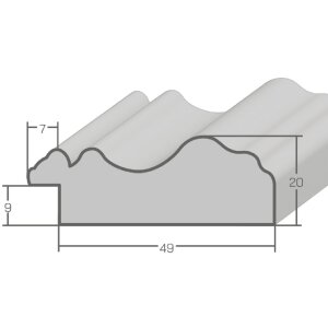 Rama foto MendeFrames H550 Antik albă 30x90 cm, lemn de cedru, sticlă transparentă